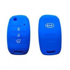 FUNDA DE SILICION PARA CONTROL  KIA   FLIP  3 BOTONES AZUL