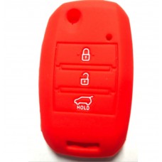 FUNDA DE SILICION PARA CONTROL  KIA  FLIP  3 BOTONES ROJO