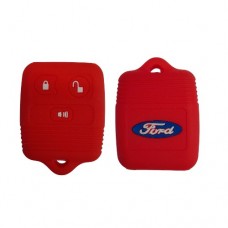 FUNDA DE SILICON PARA CONTROL FORD 3 Botones Color rojo con logo 